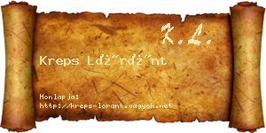 Kreps Lóránt névjegykártya